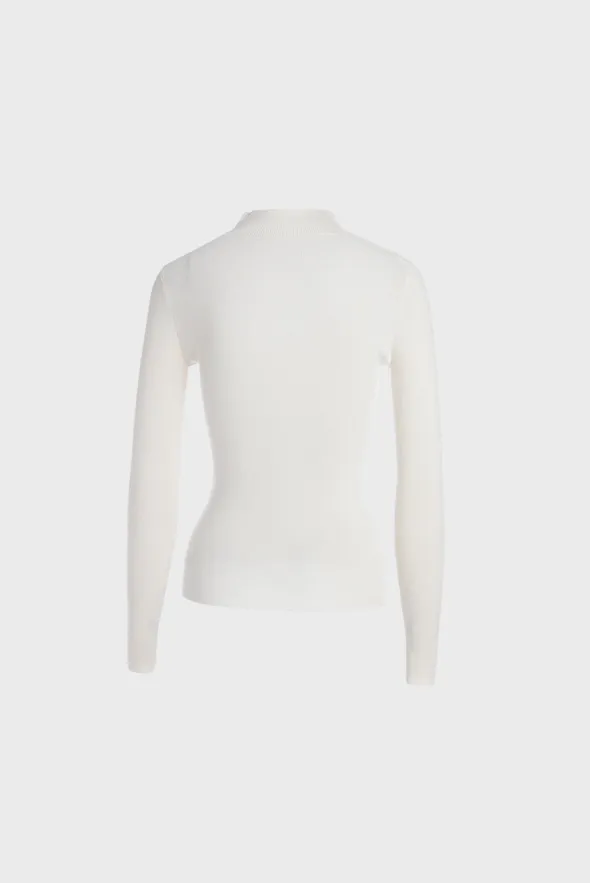 Fitted Mock-Neck Merino Sweater