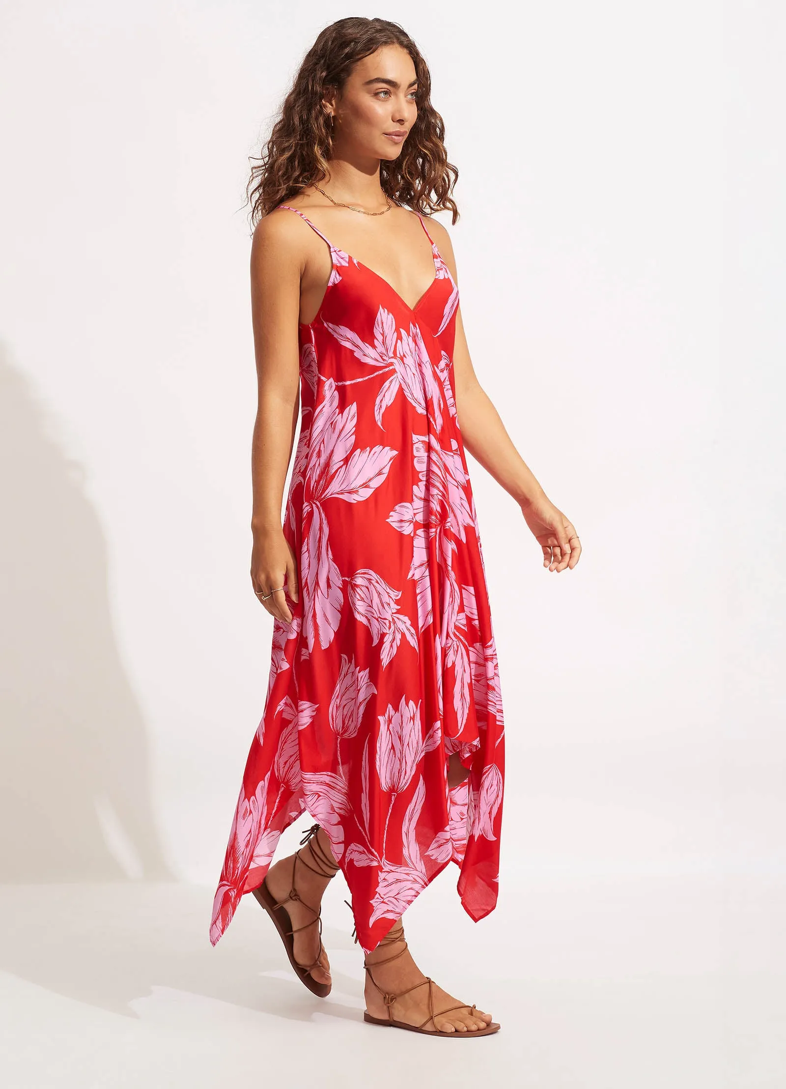 Fleur De Bloom Scarf Dress - Chilli