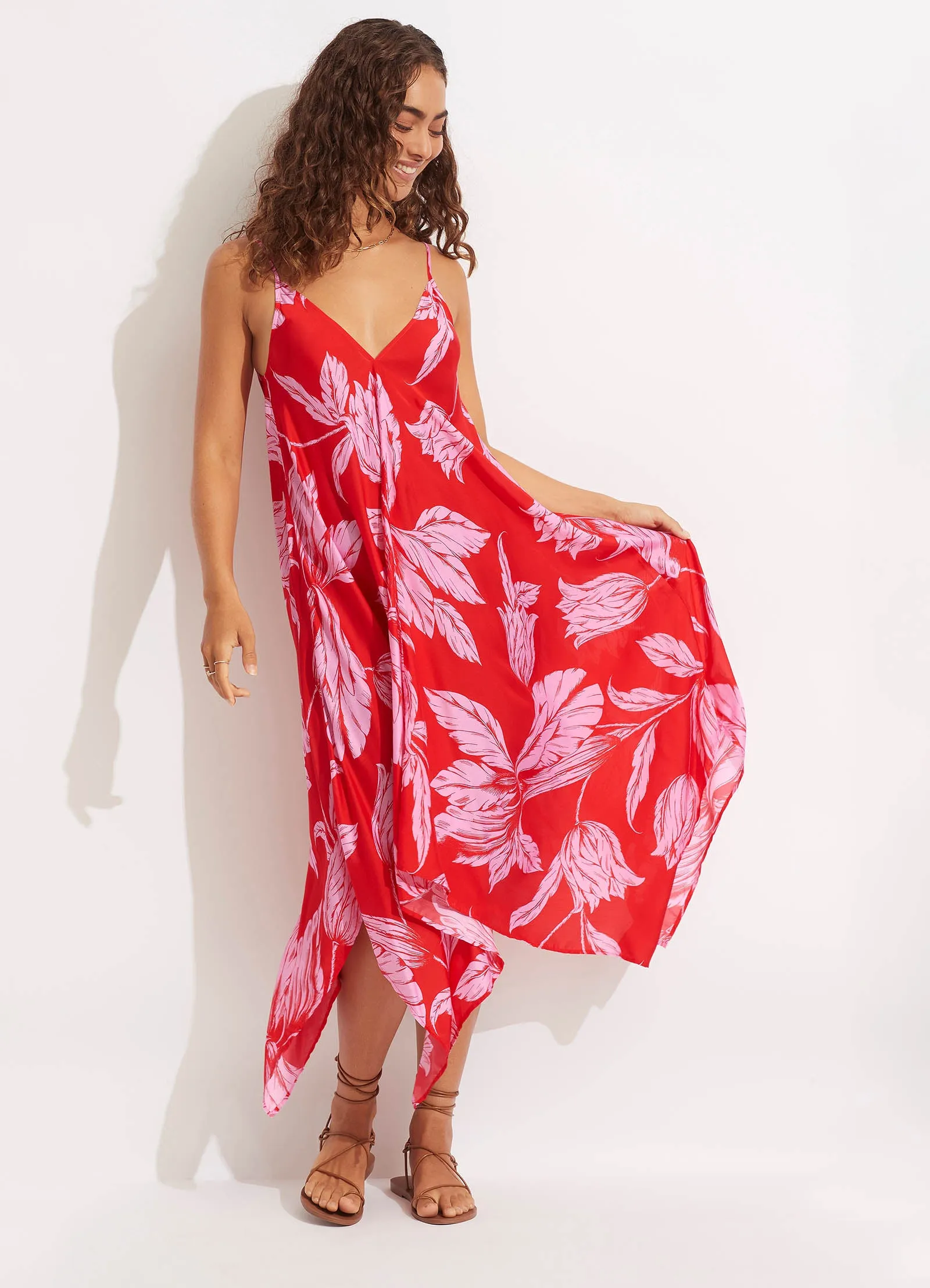 Fleur De Bloom Scarf Dress - Chilli