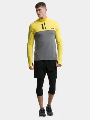 Fusion Half Zip Running Top For Men With Thumbholes & Chest Zip Pocket