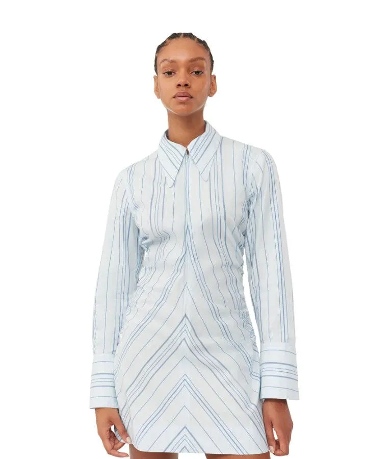 Ganni Striped Twill Fitted Tunic