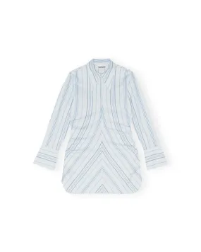 Ganni Striped Twill Fitted Tunic