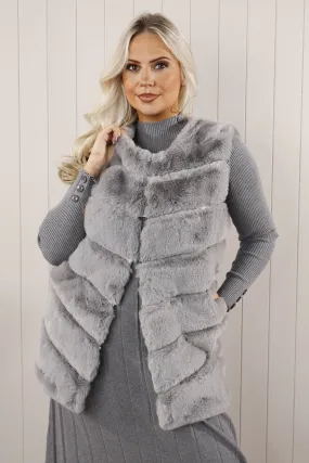 Grey Faux Fur Gilet