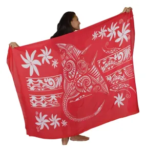 Hawaiian Manta | Tahitian | Red Beach Wrap | Pareo