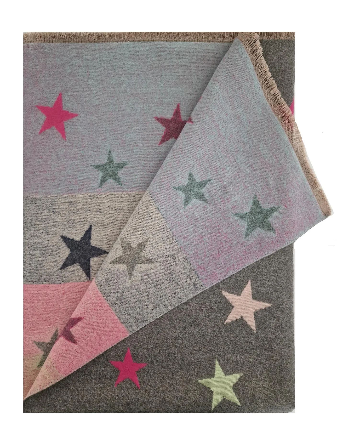 Hazy Blue Womens Pashmina Feel Scarf - Star