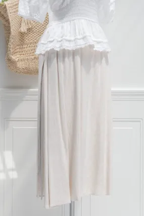 Helena Linen Midi Skirt