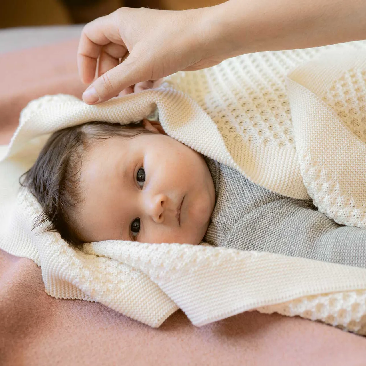 Honeycomb Baby Blanket in Organic Merino Wool (100x80cm) *Returning 2025