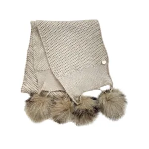 Honeycomb Beige Cashmere Scarf