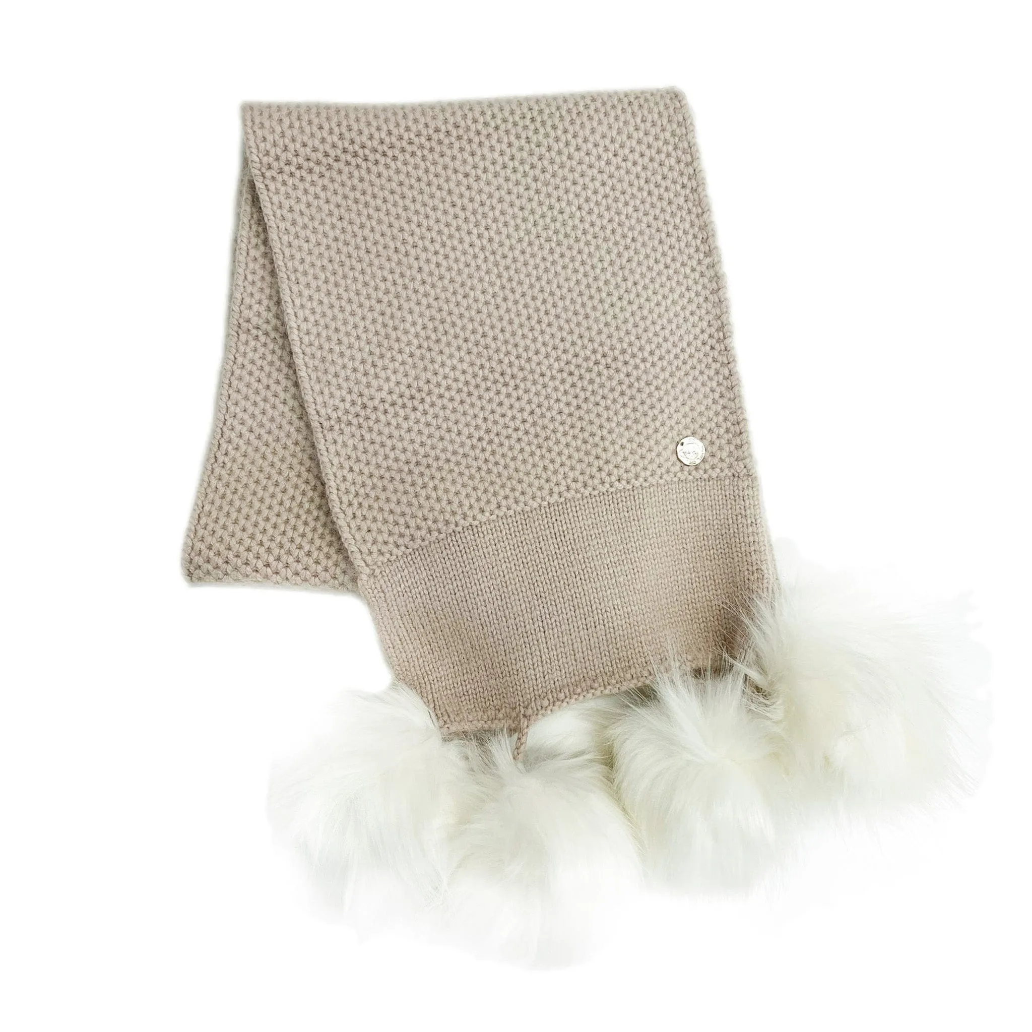 Honeycomb Beige Cashmere Scarf