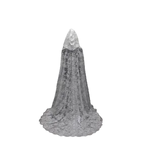 Hooded Lace  Wedding Bridal Cape, Chapel veil mantilla Church Coat Wedding Cloak