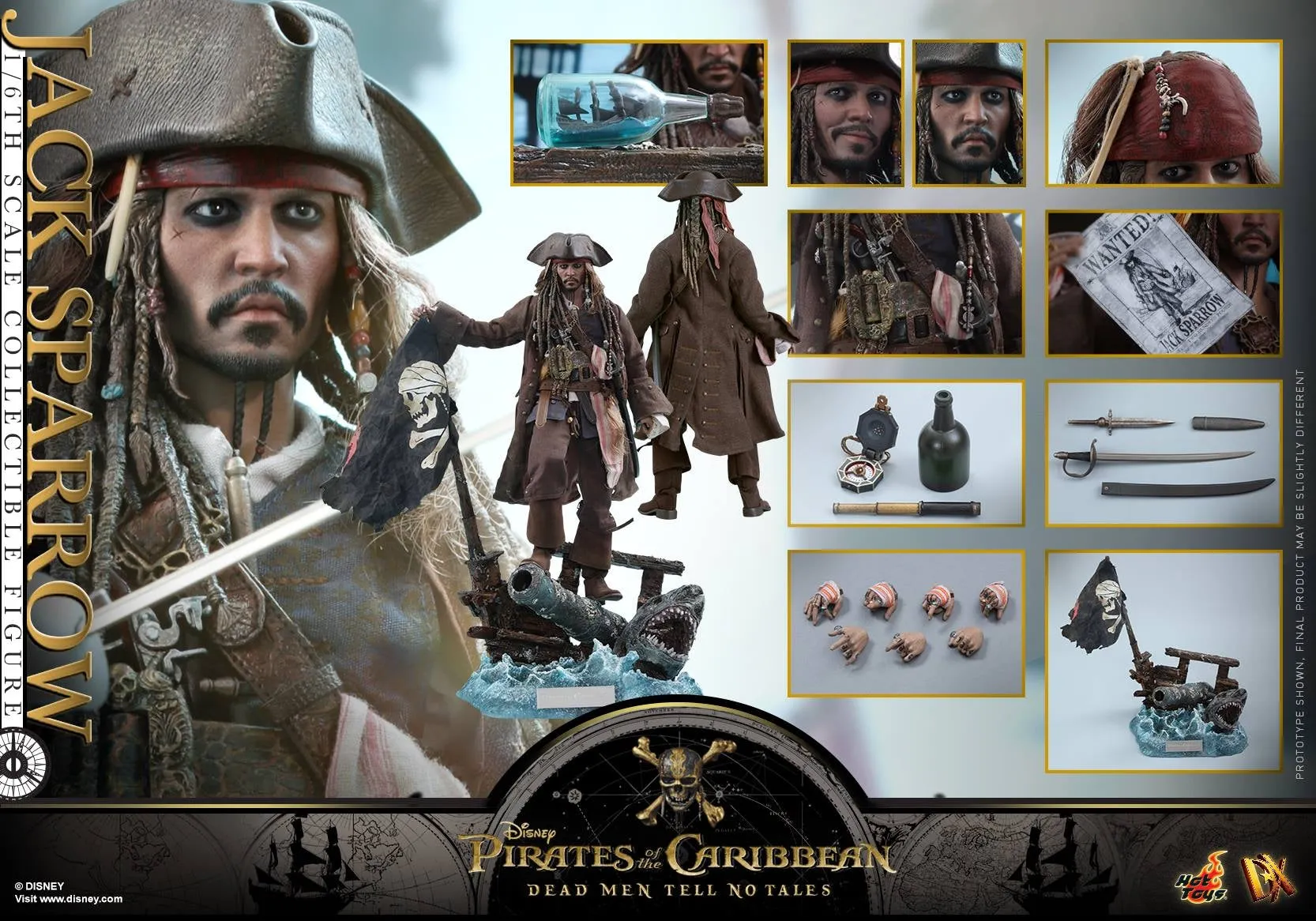 Hot Toys – DX15 – Pirates of the Caribbean: Dead Men Tell No Tales –  Jack Sparrow Collectible