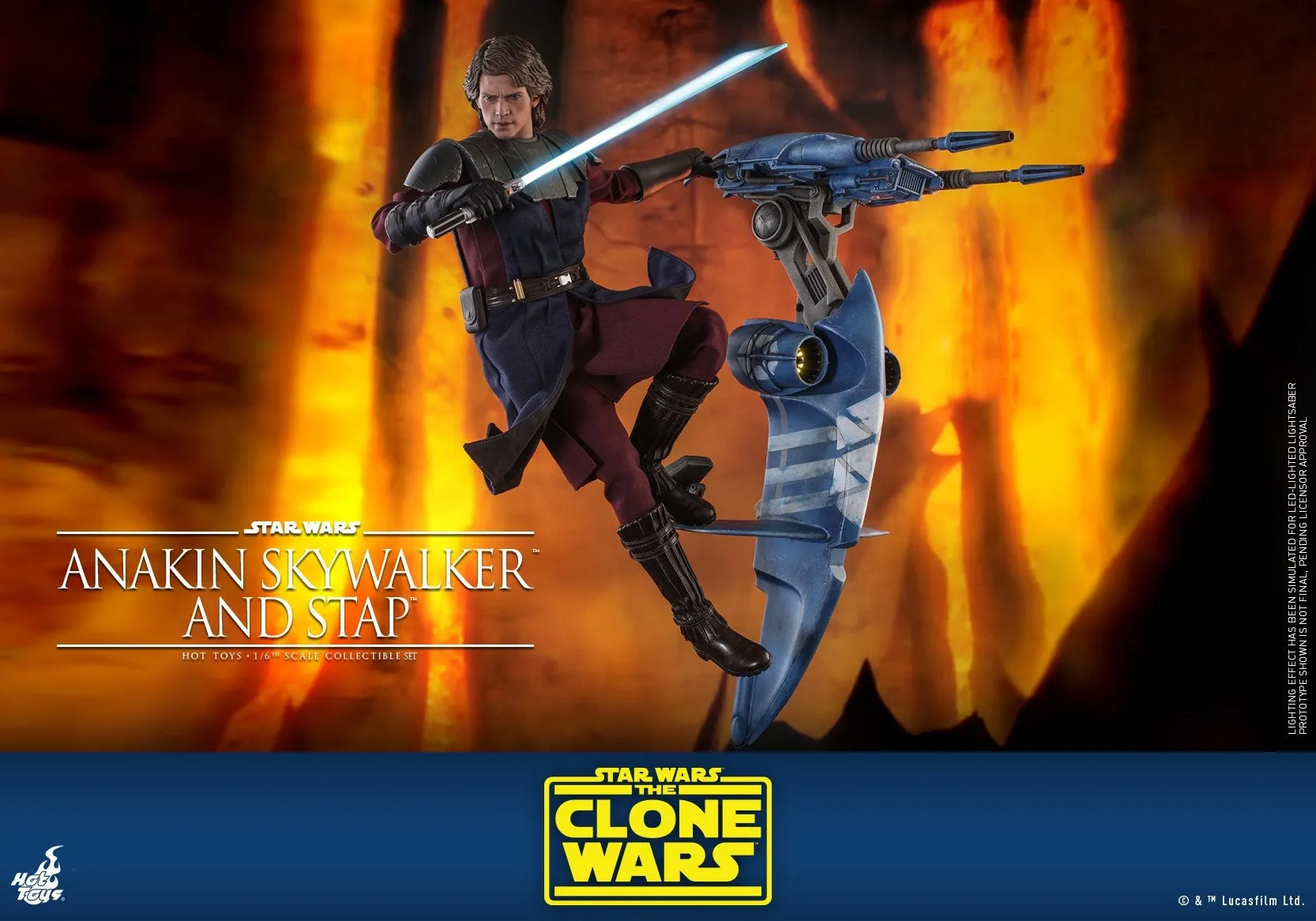 Hot Toys - TMS020 - Star Wars: The Clone Wars - 1/6th scale Anakin Skywalker and STAP Collectible Set