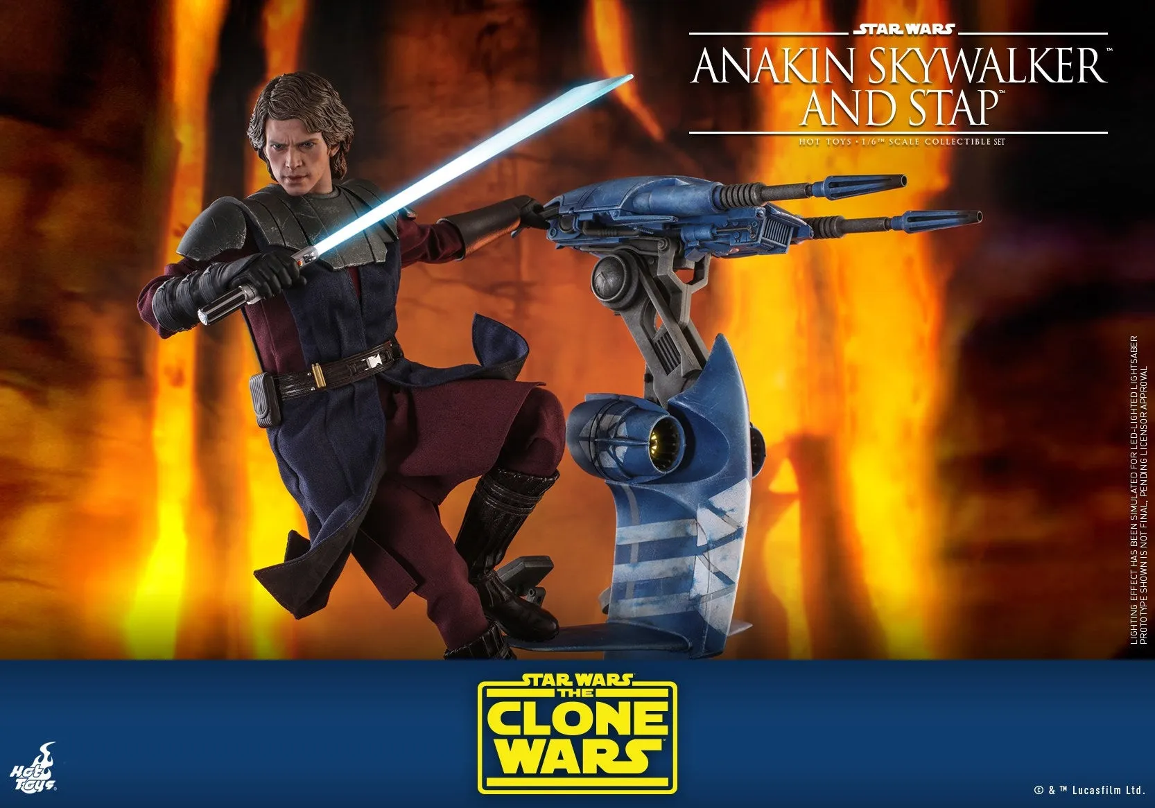 Hot Toys - TMS020 - Star Wars: The Clone Wars - 1/6th scale Anakin Skywalker and STAP Collectible Set