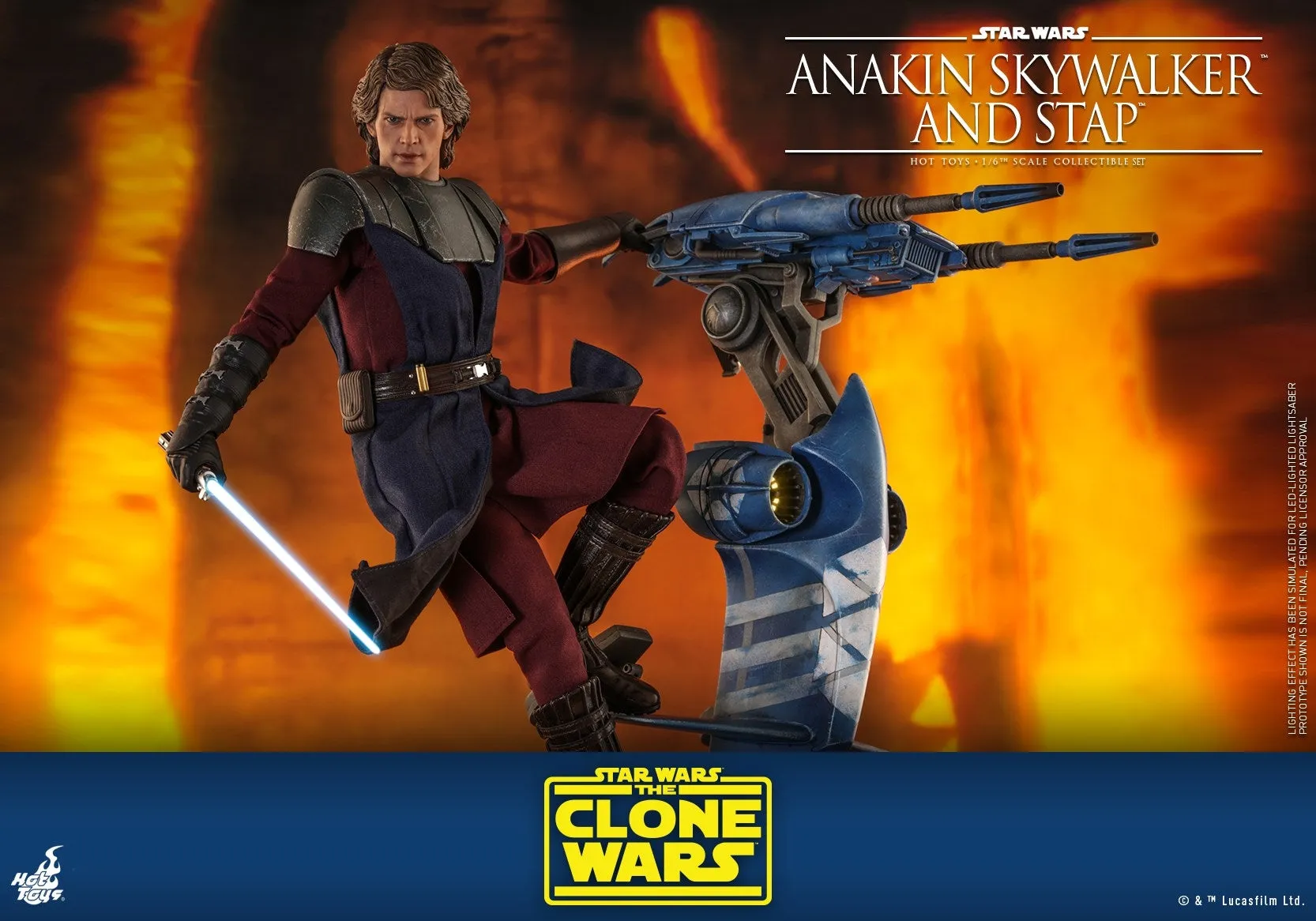 Hot Toys - TMS020 - Star Wars: The Clone Wars - 1/6th scale Anakin Skywalker and STAP Collectible Set