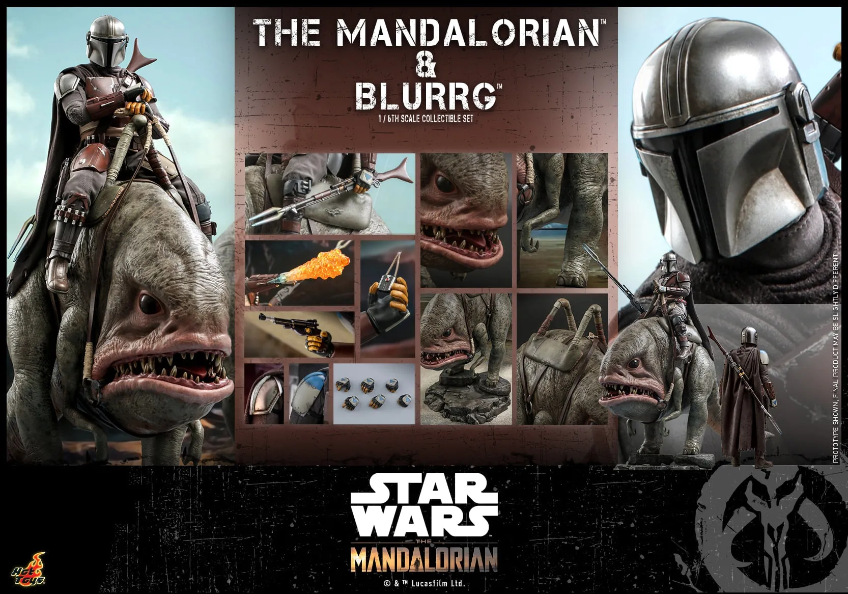 Hot Toys - TMS046 - Star Wars: The Mandalorian - 1/6th scale Mandalorian & Blurrg Collectible Set