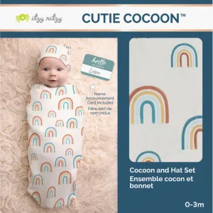 Itzy Ritzy Cutie Cocoon™ Matching Cocoon & Hat Set - Over The Rainbow