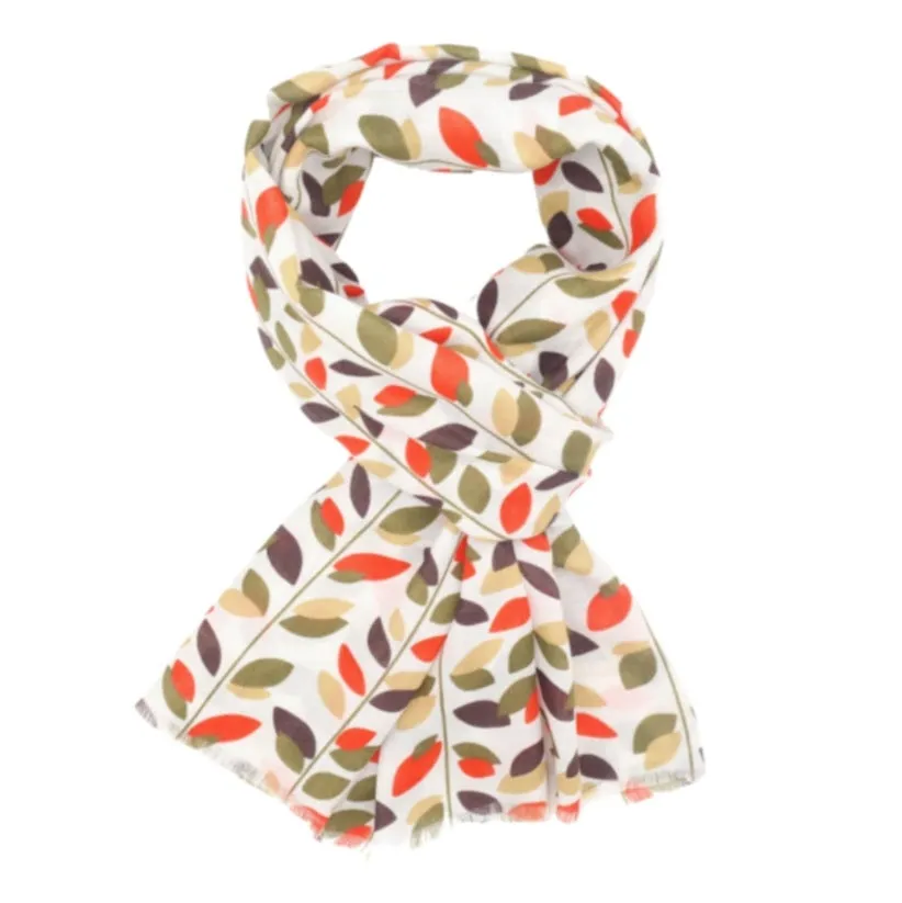 Ivory Autumn Leaf Scarf