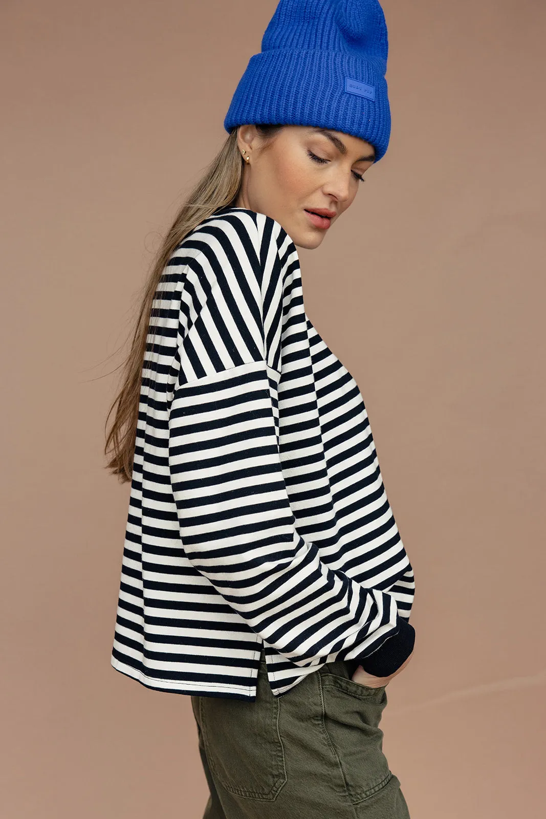 Jaelyn Henley Striped Pullover