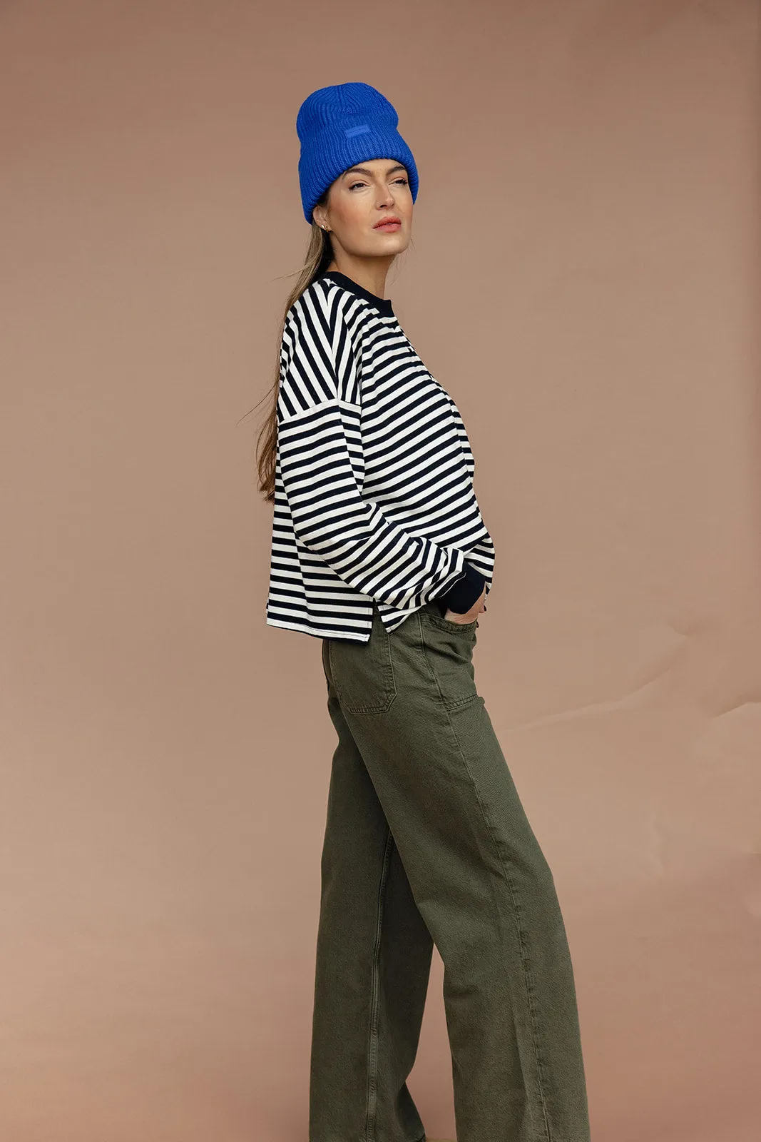 Jaelyn Henley Striped Pullover