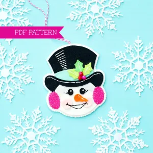 Jolly Snowman Wool Felt Ornament PDF Pattern