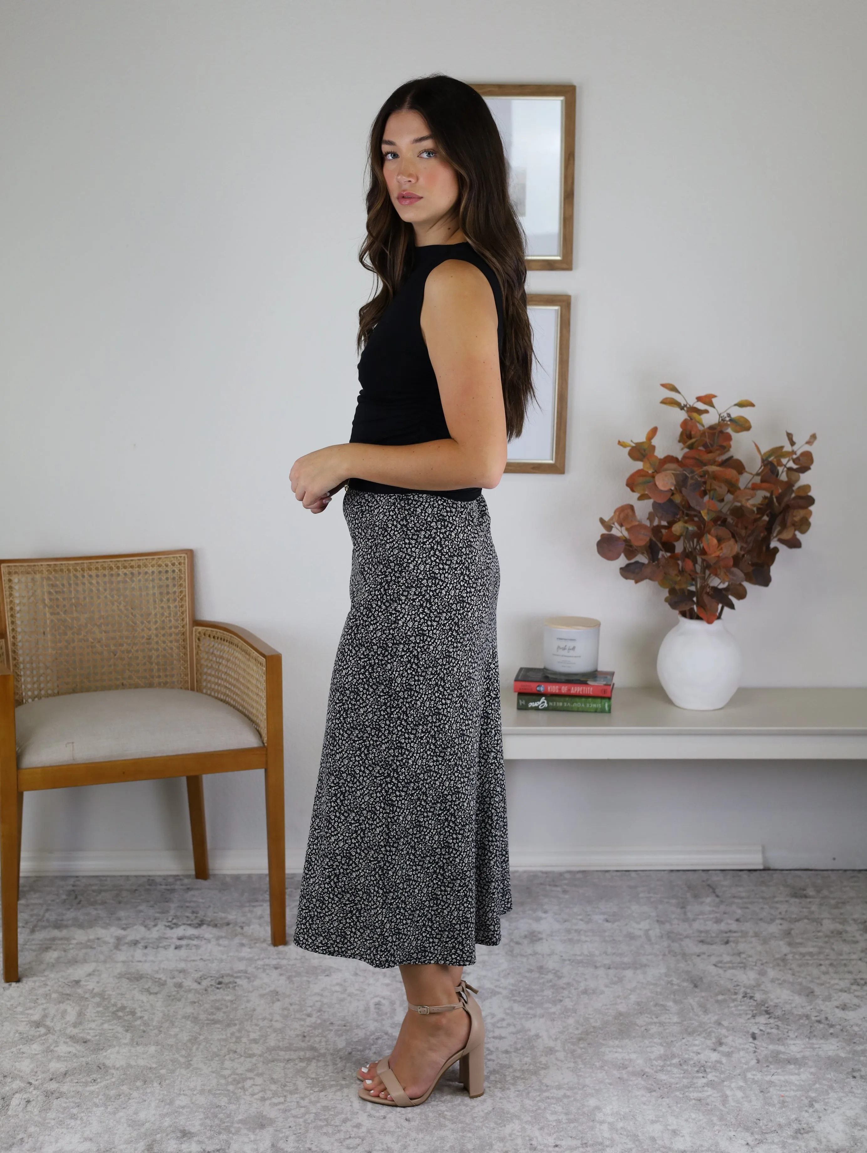 June Floral Midi Skirt