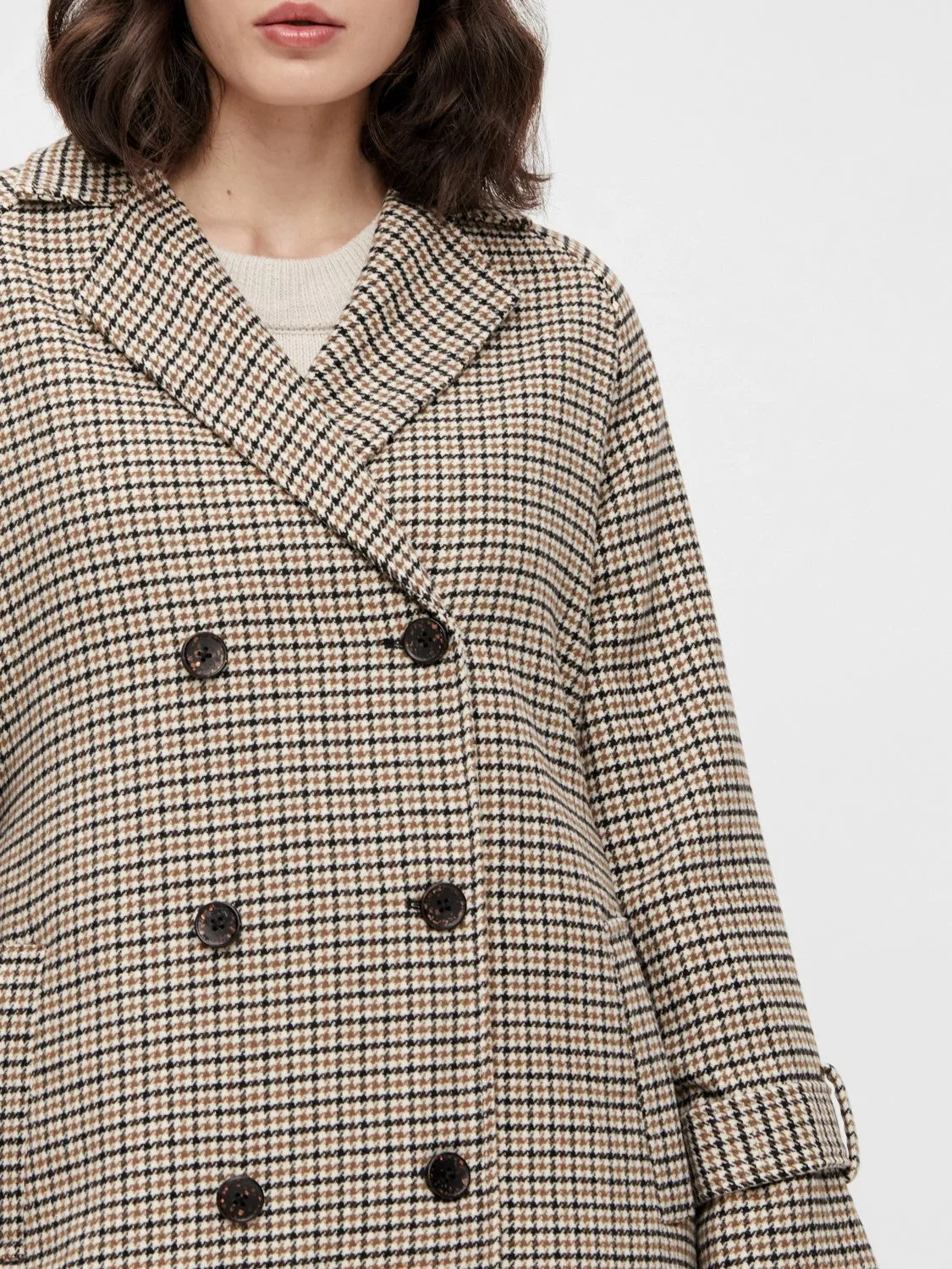 Keily Checkered Coat (Sepia)