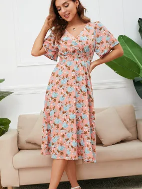 KittenAlarm - Disty Floral Smocked Waist Back Detail Dress