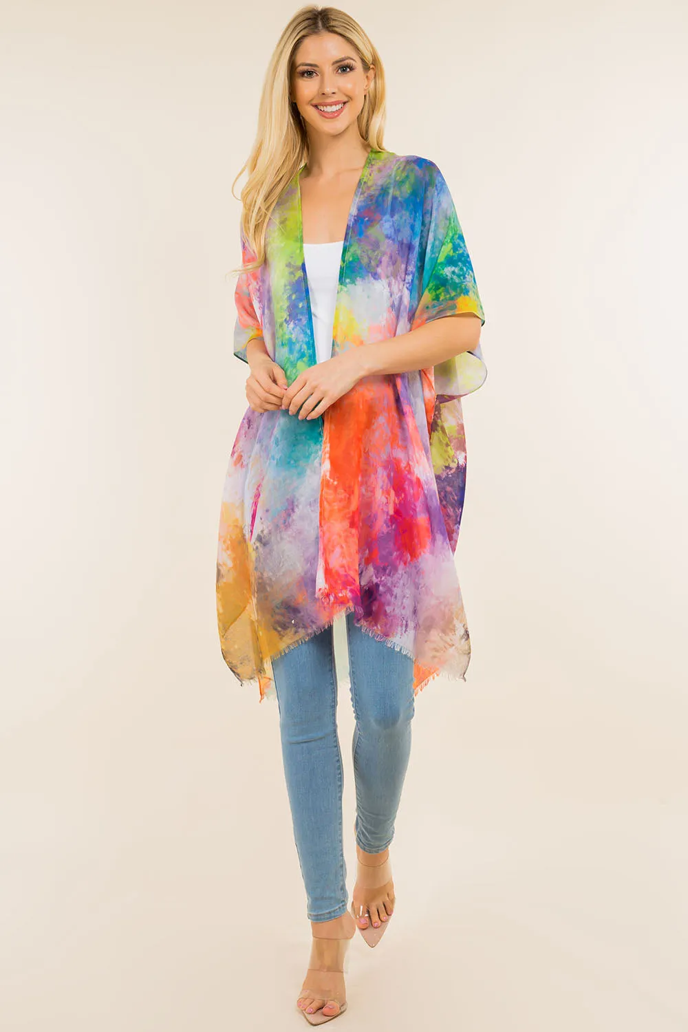 KP-4143 colorful ombre kimono