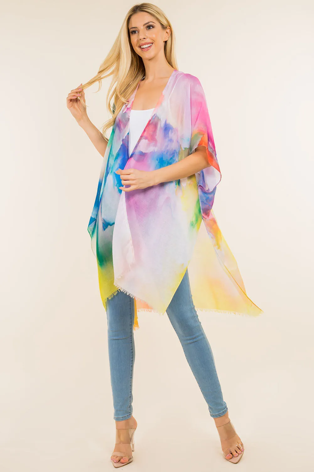 KP-4143 colorful ombre kimono