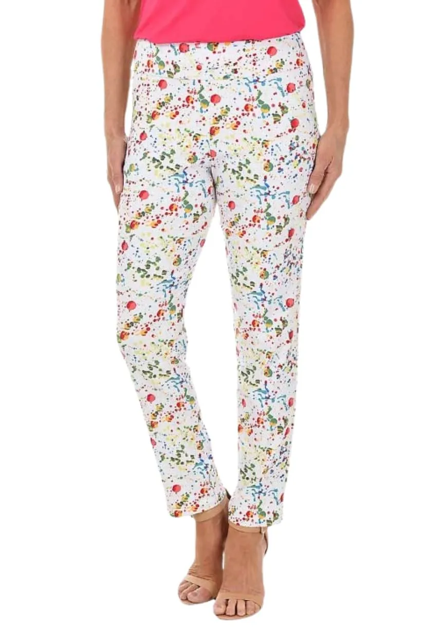 Krazy Larry Splatter Pull-On Ankle Pants