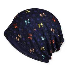 Lace Colorful Bows Turban Beanie Cap