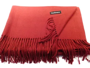 Ladies Berry Red Cashmere Scarf