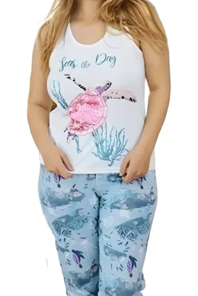 Ladies Sealife Pyjama Set