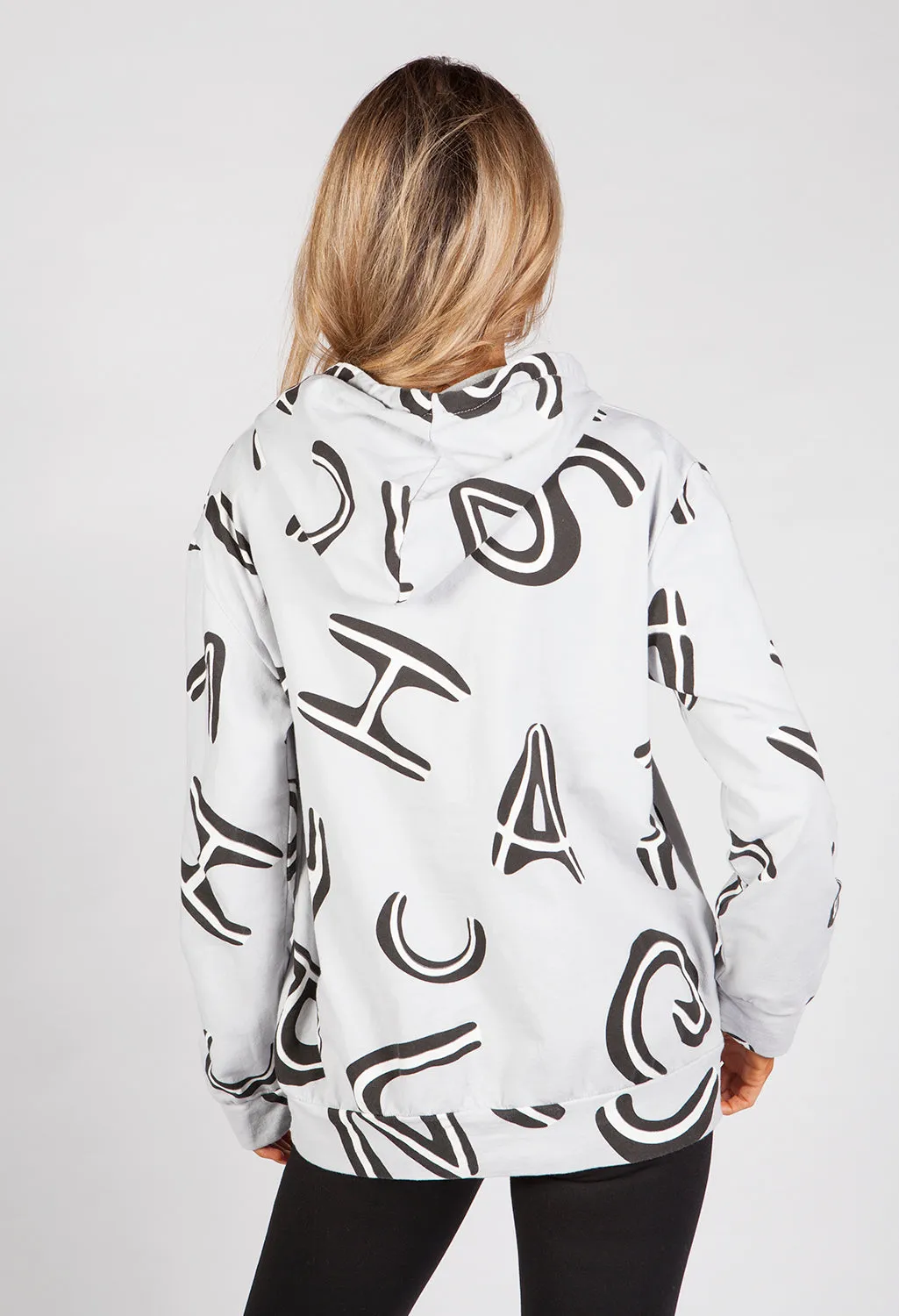 Light Grey Letter Print Hoodie