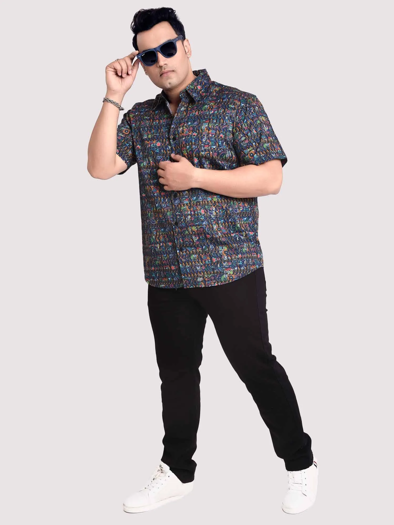 Little Paisley Digital Printed Shirt Men's Plus Size