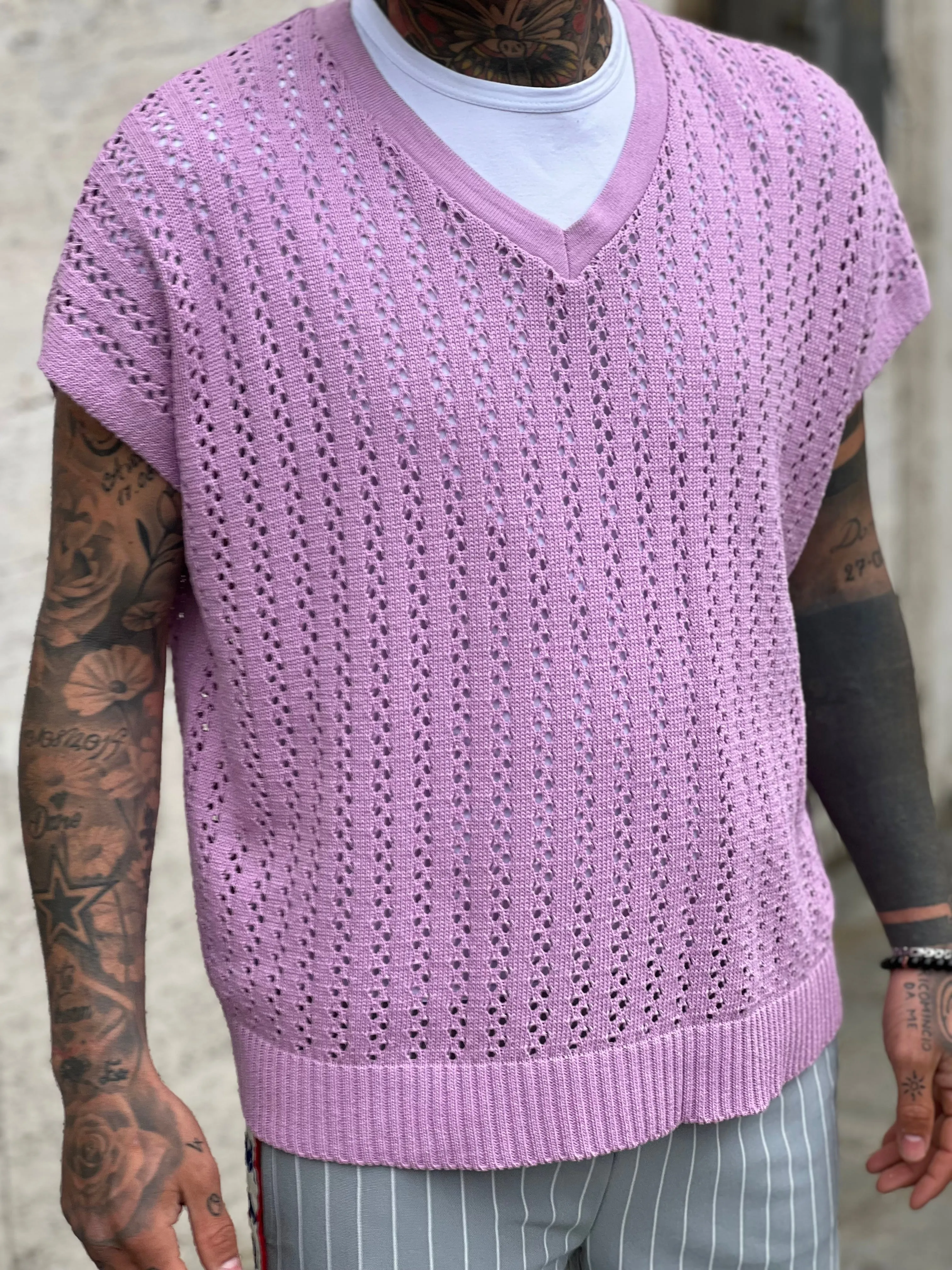 Maglia Gilè  viola   Bora bora