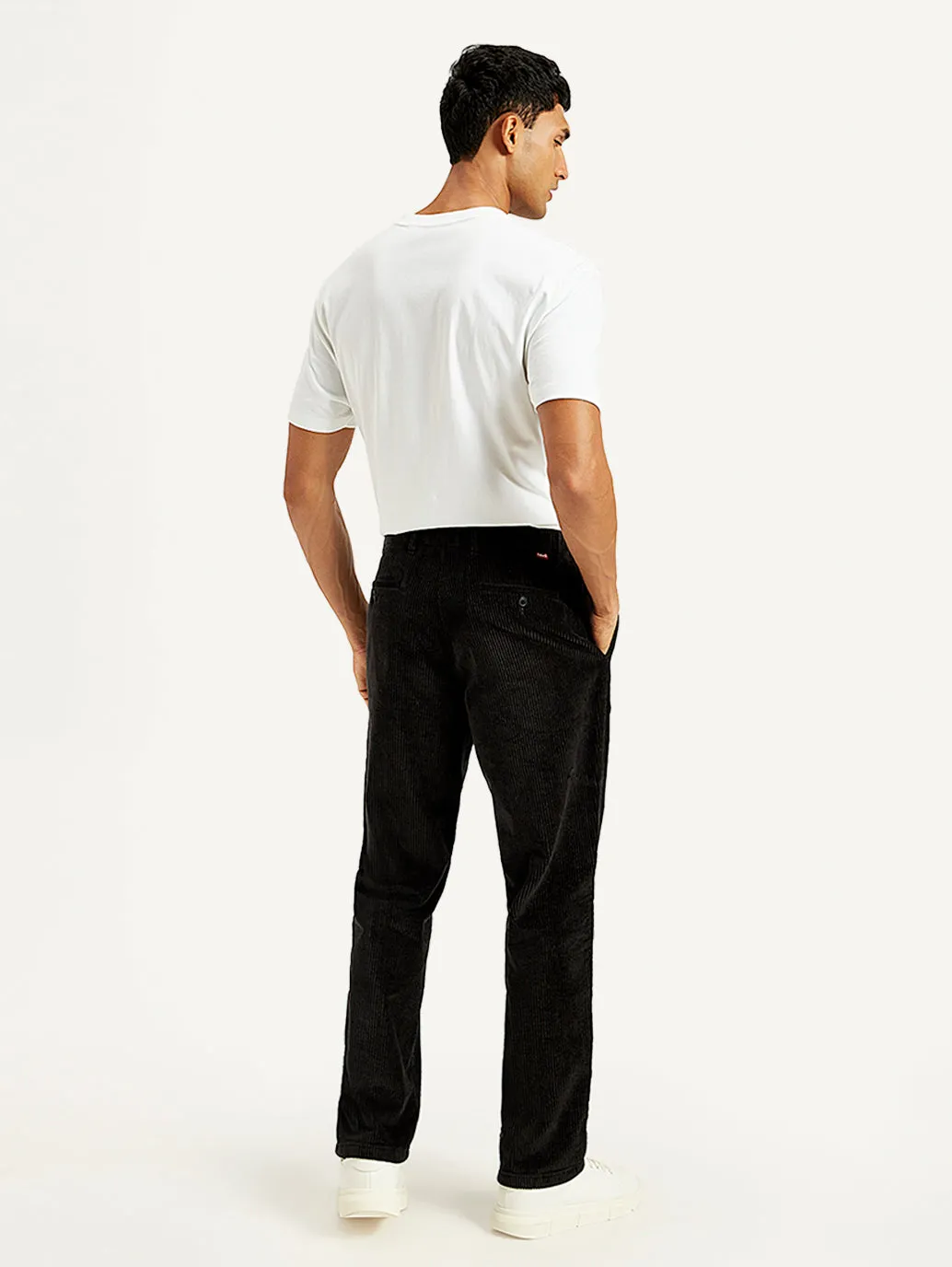 Men's Black Straight Fit Chinos