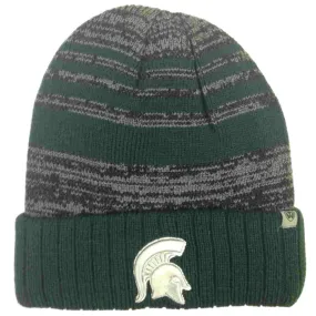 Michigan State Spartans TOW Green Gray Echo Striped Cuffed Winter Hat Cap Beanie