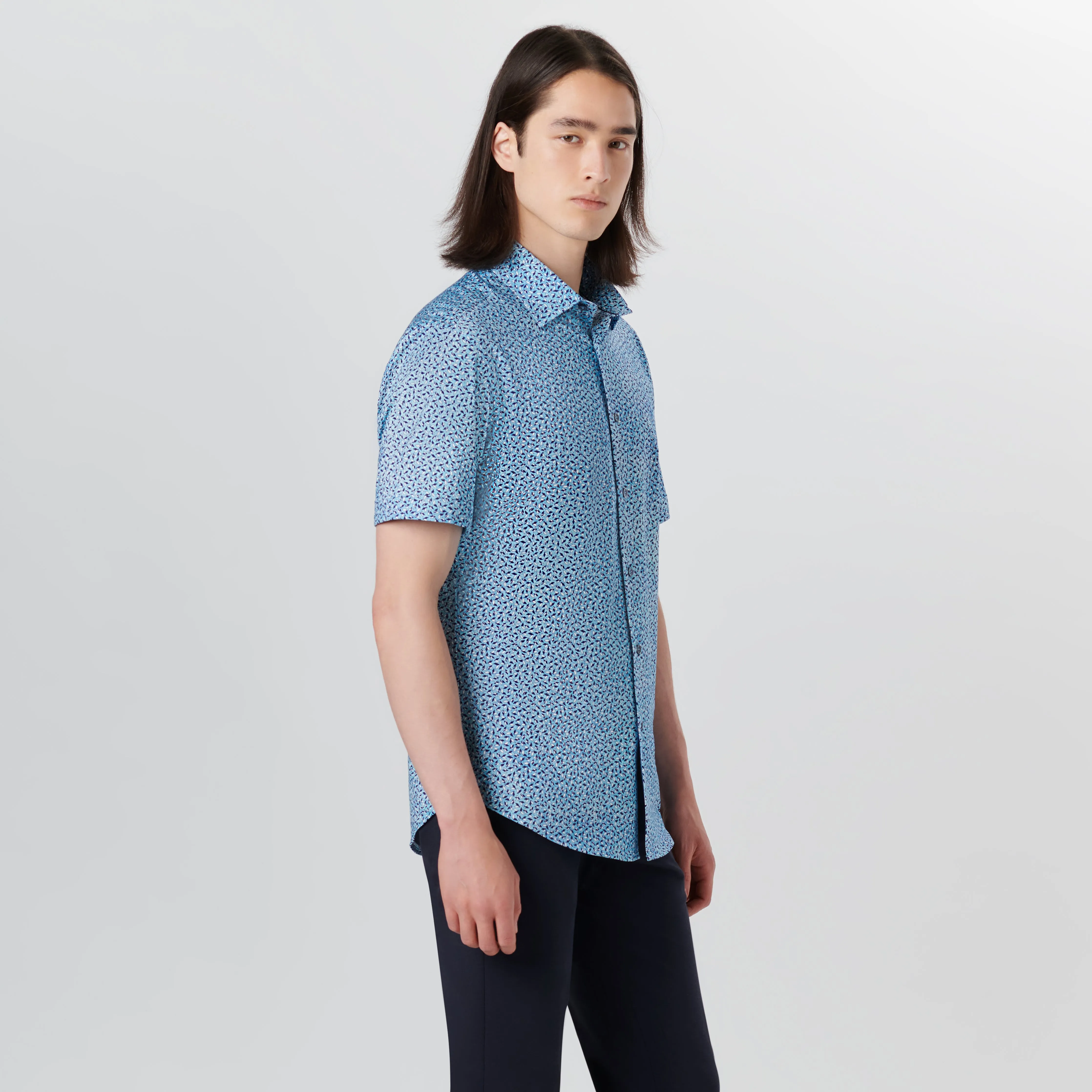 MILES Origami Print OoohCotton Short Sleeve Shirt