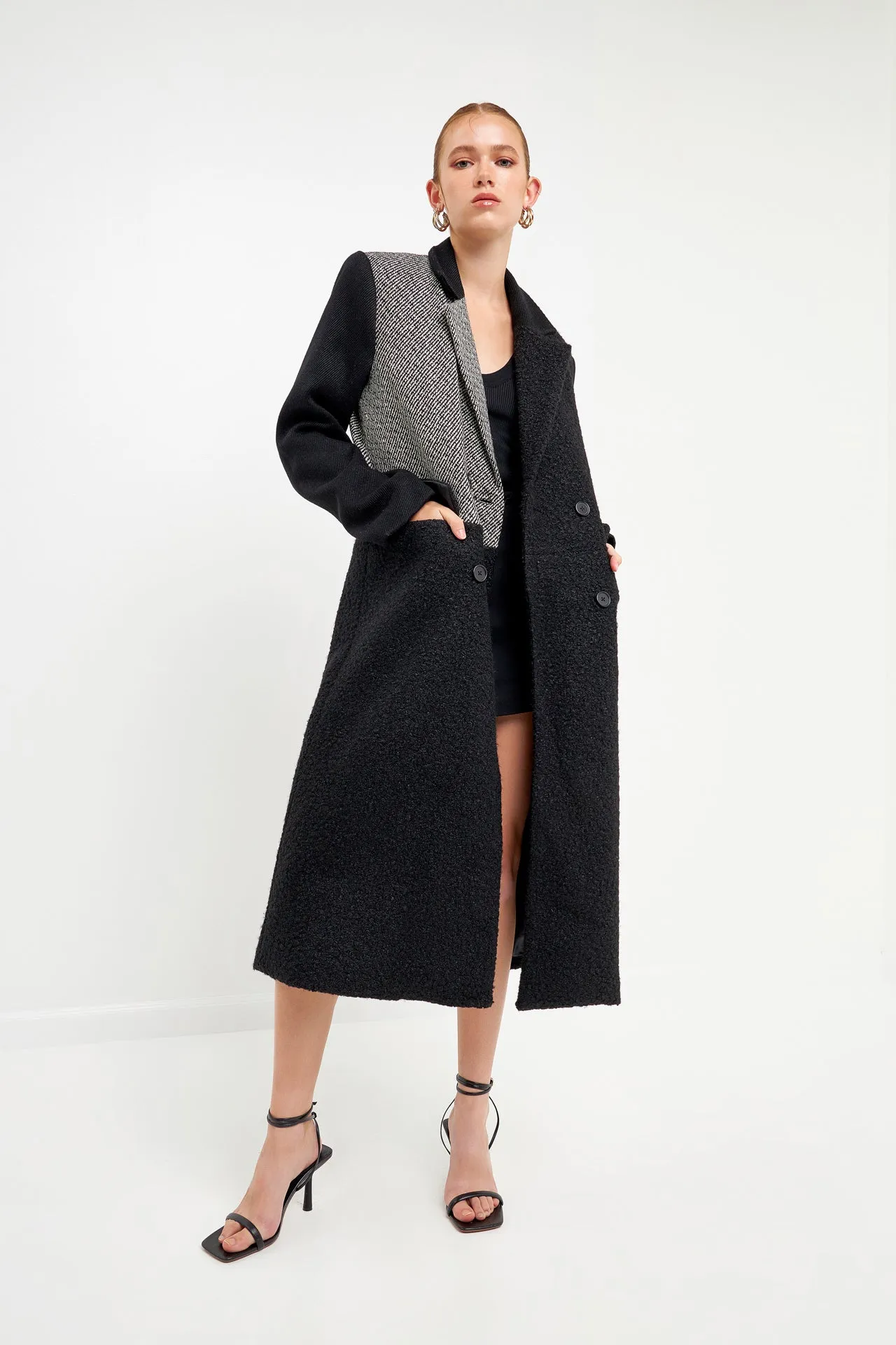 Mixed Media Long Coat