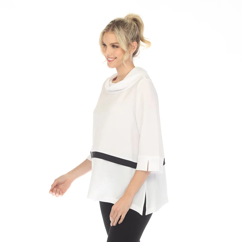 Moonlight  Pocket Tunic Top w/ Contrast Trim - 3547-WHT