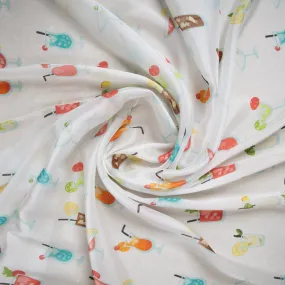 Multi Color Quirky Print Chiffon Fabric