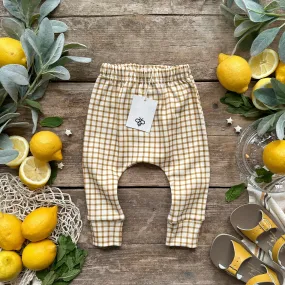 Mustard Gingham Harem Leggings