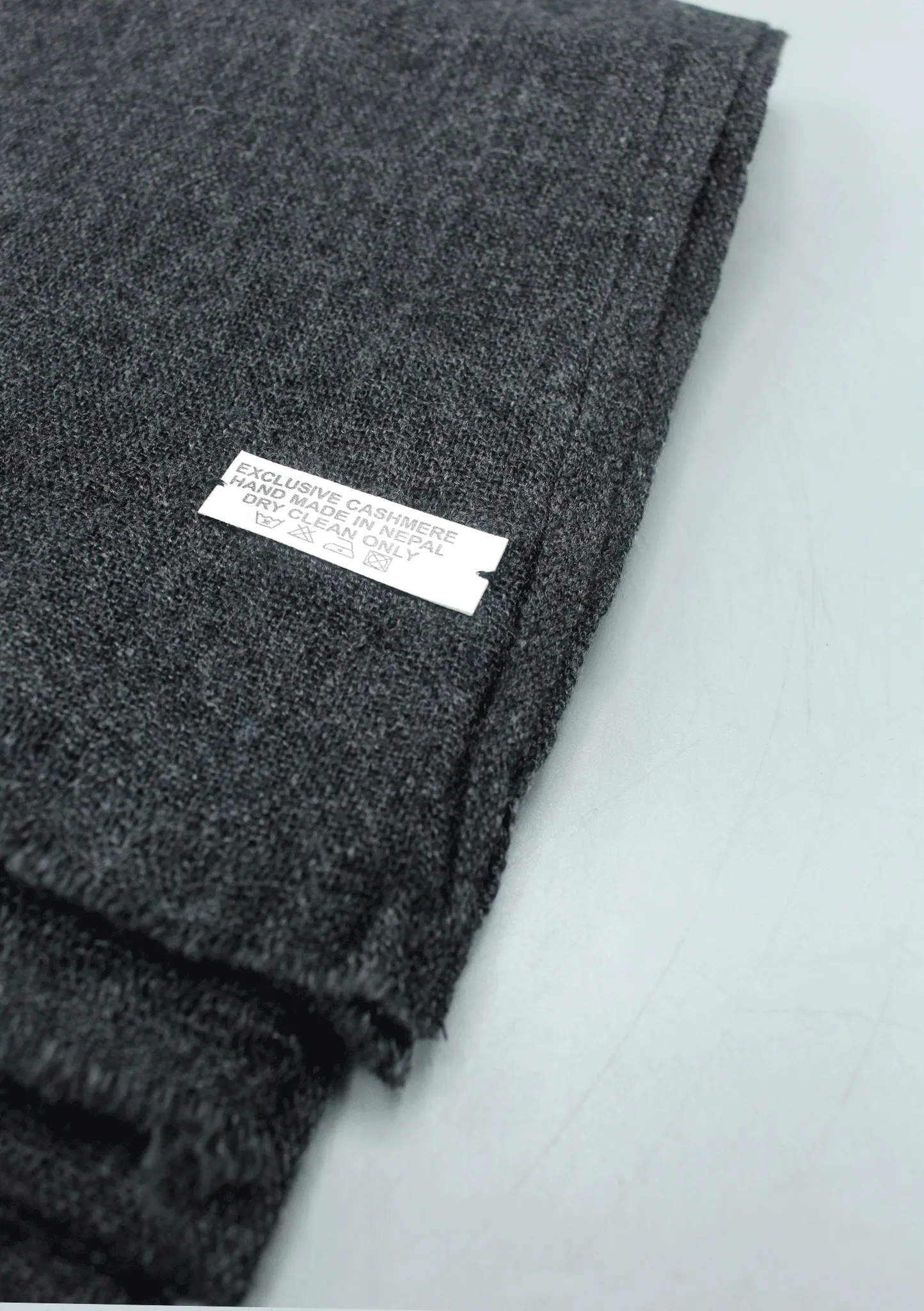 Natural Dark  Grey Soft Cashmere Shawl