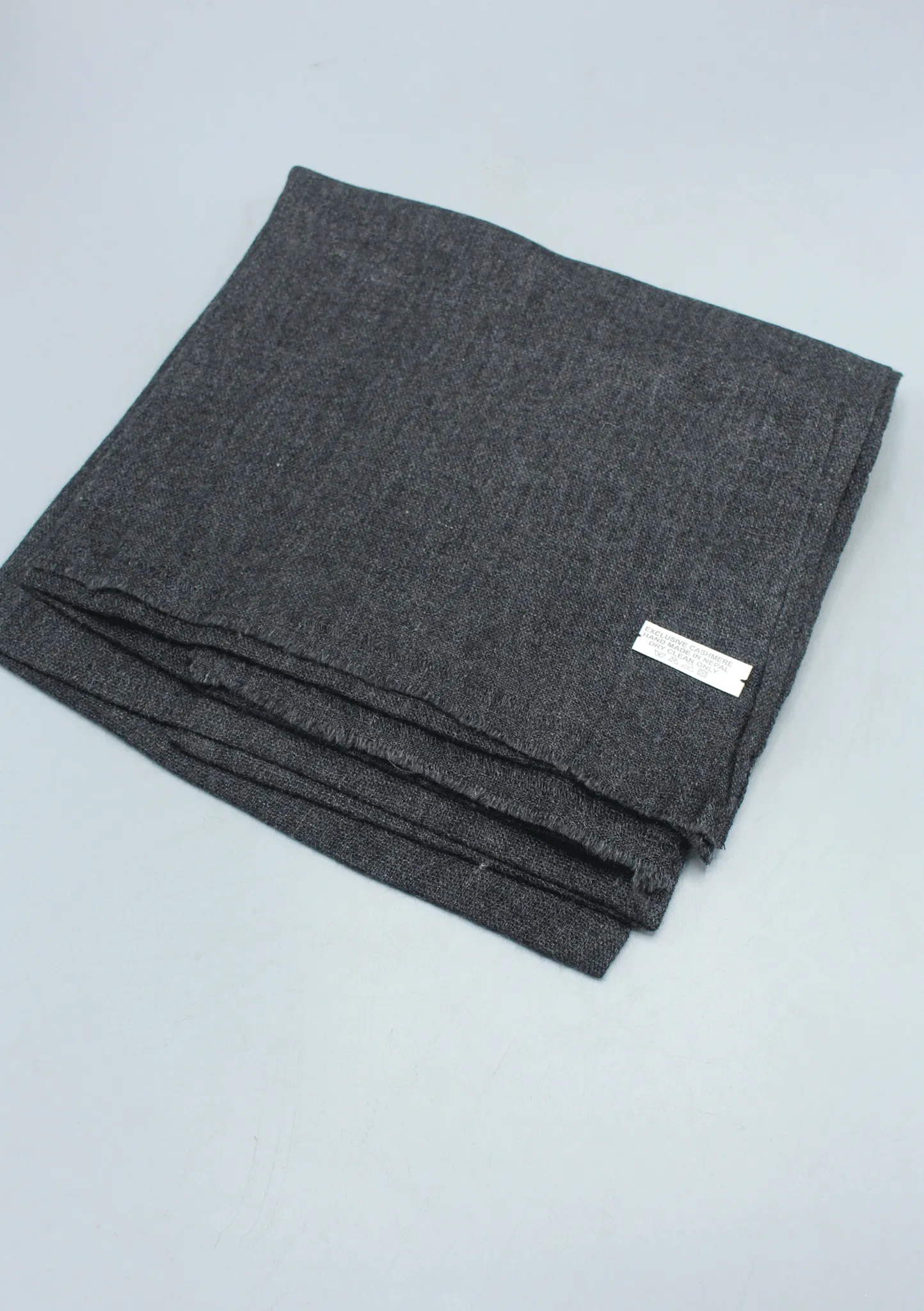 Natural Dark  Grey Soft Cashmere Shawl