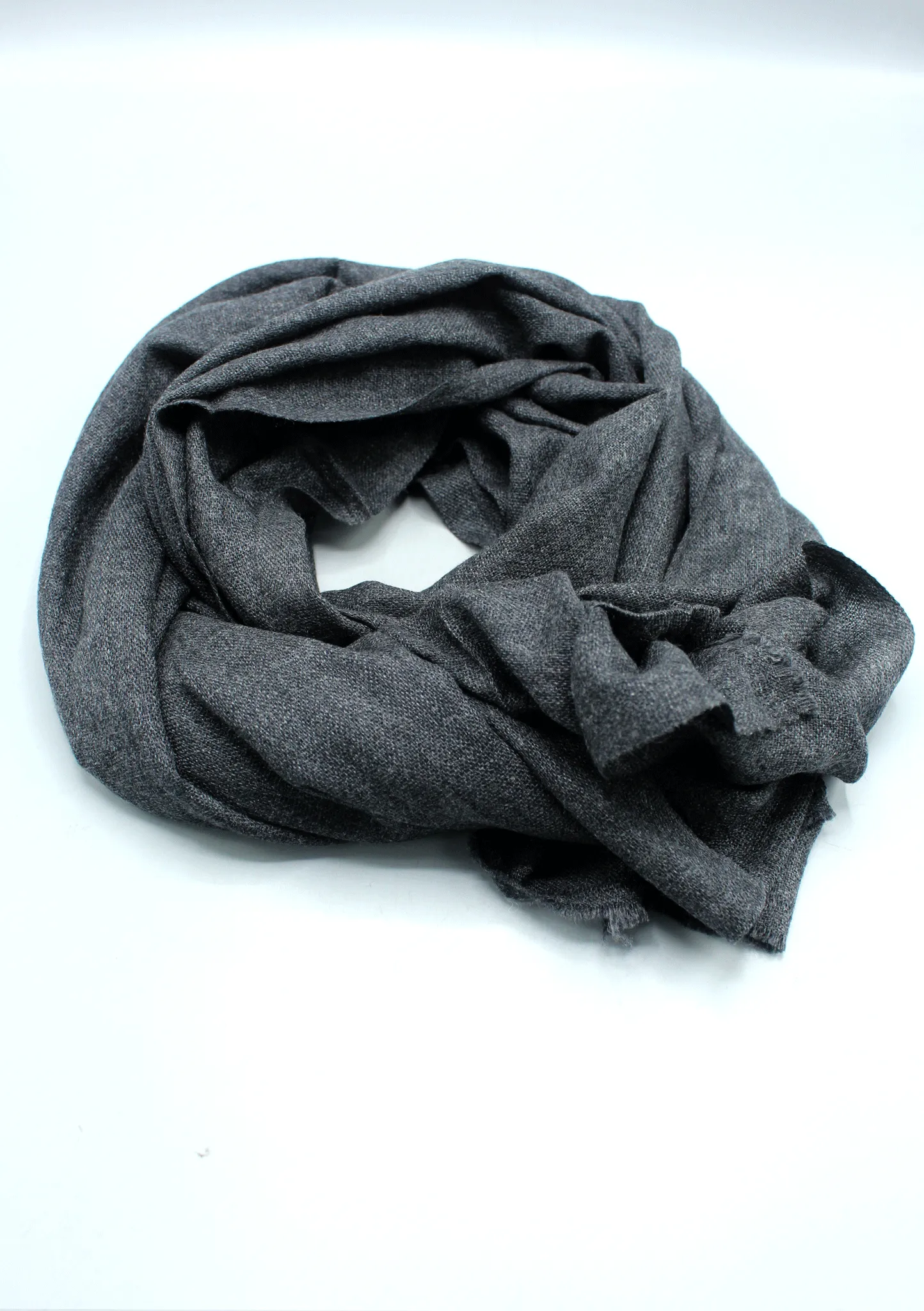 Natural Dark  Grey Soft Cashmere Shawl