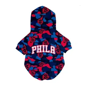 New - NBA Philadelphia 76ers Pets Camouflage Hooded Sweatshirt - XL