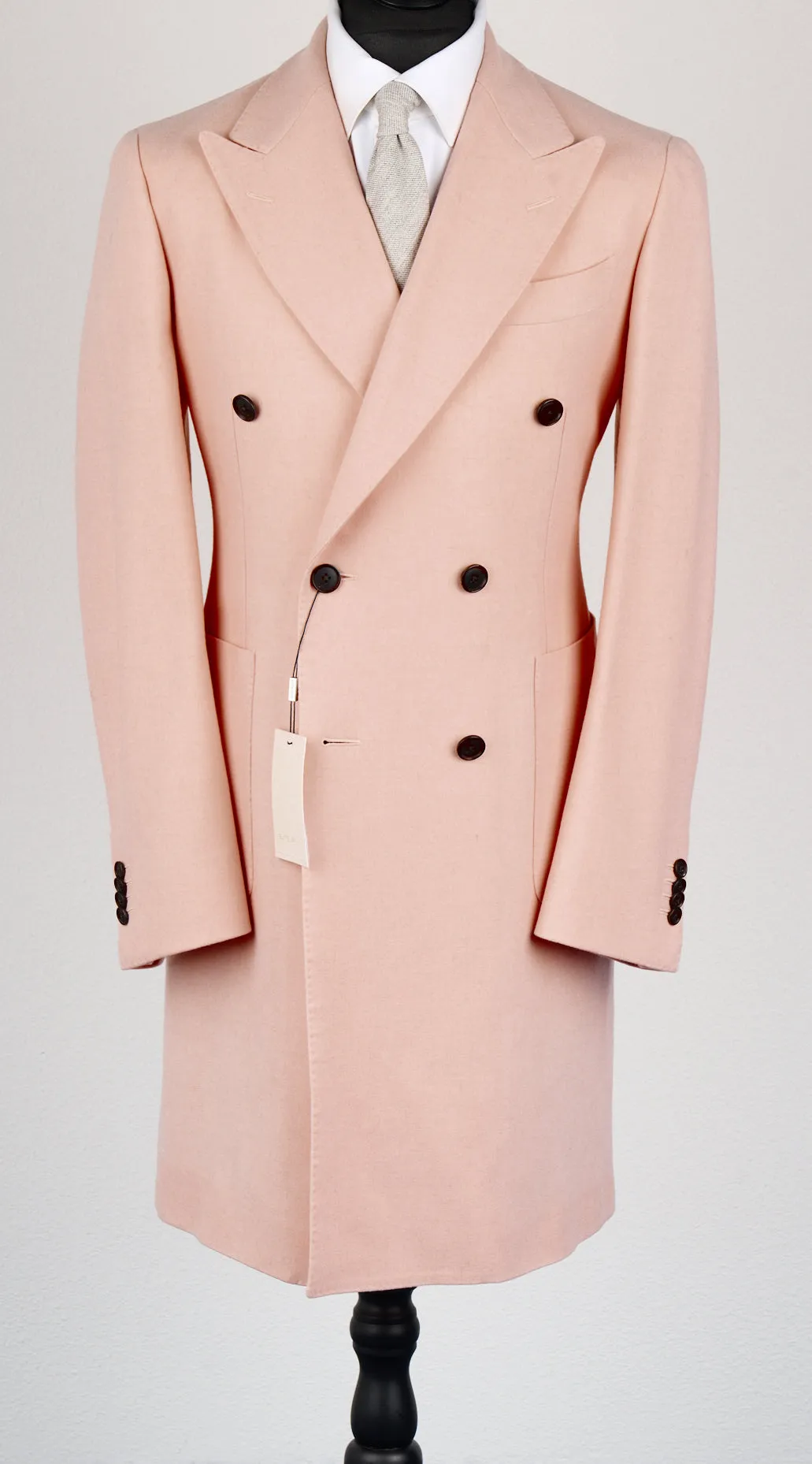 New Suitsupply Lavello Pink Wool and Cashmere DB Coat - Size 40R