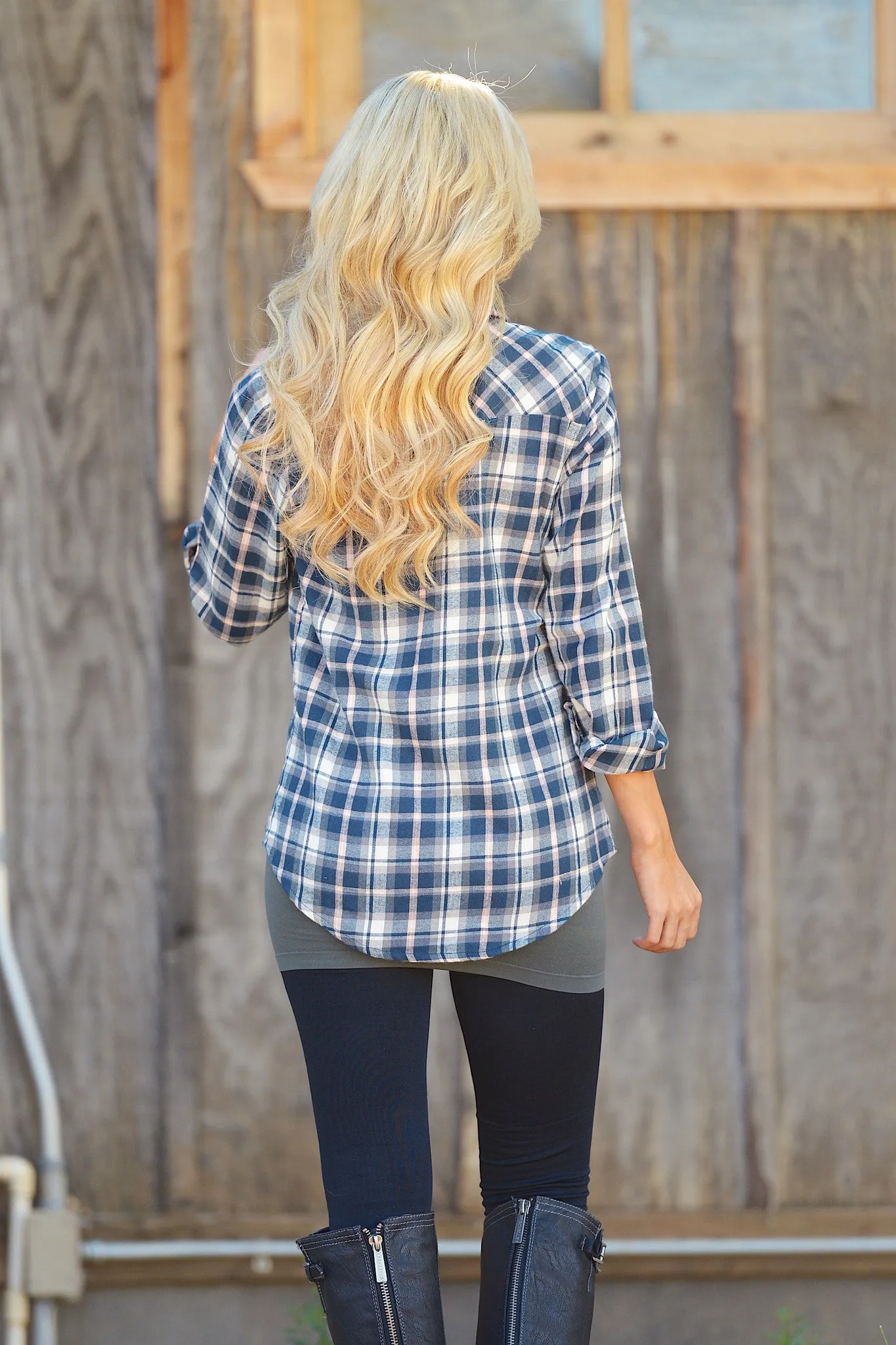 Not Your Boyfriends Flannel - Navy