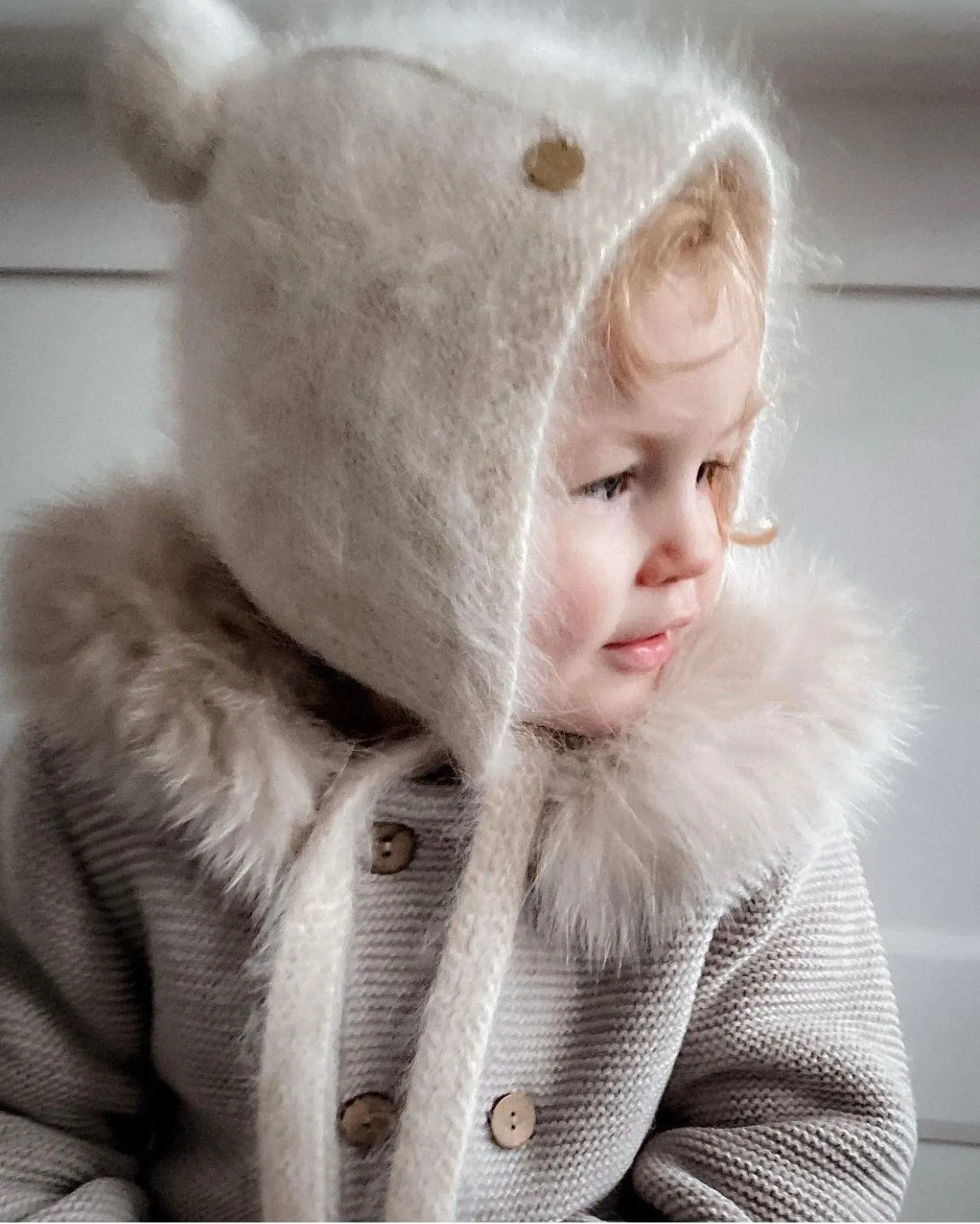 Oatmeal Cashmere Teddy Hat